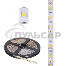 Лента светодиодная 5 м 12 В 5050 4000 К IP23 60 LED/м для БП с клеммами LAMPER