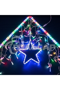 Гирлянда Neon-night Айсикл (бахрома) светодиодный, 4,8 х 0,6 м, прозрачный провод, 230 В, диоды RGB, 176 LED