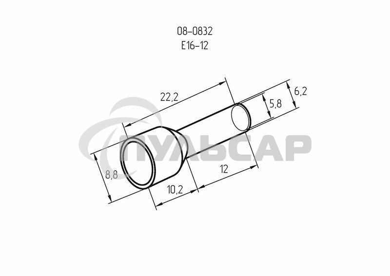 Наконечник штыревой втулочный изолированный F-12 мм 16 мм² (НШВи 16-12) слоновая кость Rexant