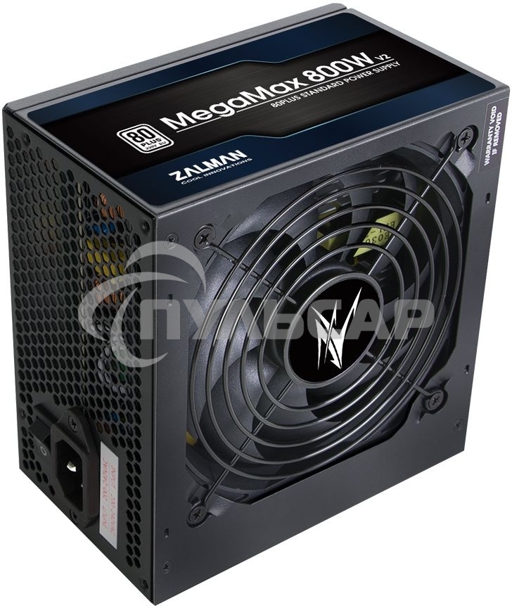 Блок питания Zalman MegaMax 800W RTL (ZM800-TXII V2), 800Вт, 80 PLUS, 120мм, черный