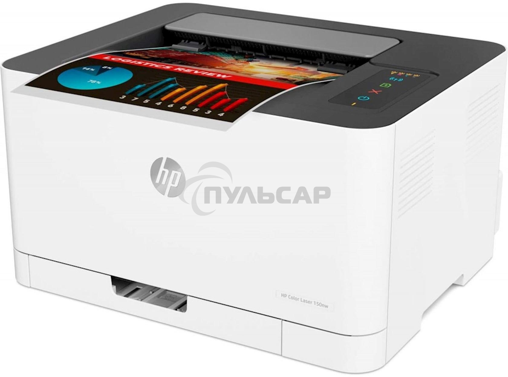 Принтер лазерный HP Color Laser 150nw (4ZB95A), A4, цветной, печ. до 18 стр/мин. (ч/б) до 4 стр/мин. (цвет), 600 x 600 dpi, USB, RJ-45, Wi-Fi, Air Print, Mopria