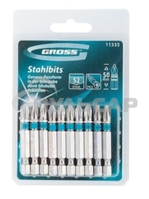 Набор бит GROSS 11335ph2х50 сталь s2 10шт