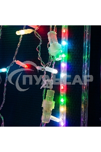 Гирлянда Neon-night Айсикл (бахрома) светодиодный, 4,8 х 0,6 м, прозрачный провод, 230 В, диоды RGB, 176 LED