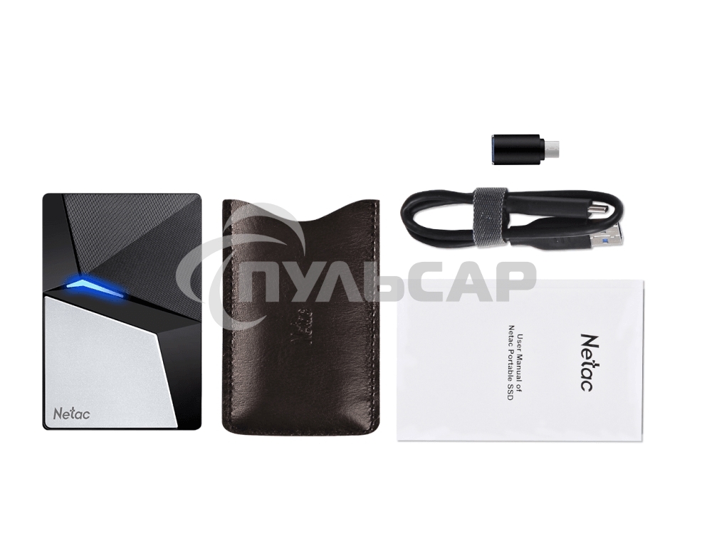 Внешний SSD Netac Z7S, 480 GB, USB 3.2 Gen 2 Type-C, R/W 550/480, черный