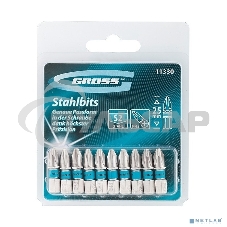 Набор бит GROSS 11330ph2х25 сталь s2 10шт