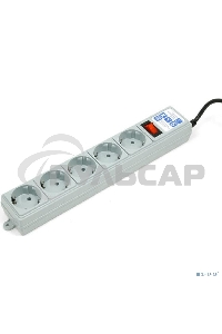 Сетевой фильтр POWER CUBE 1,9 м.* 5 розеток, серый