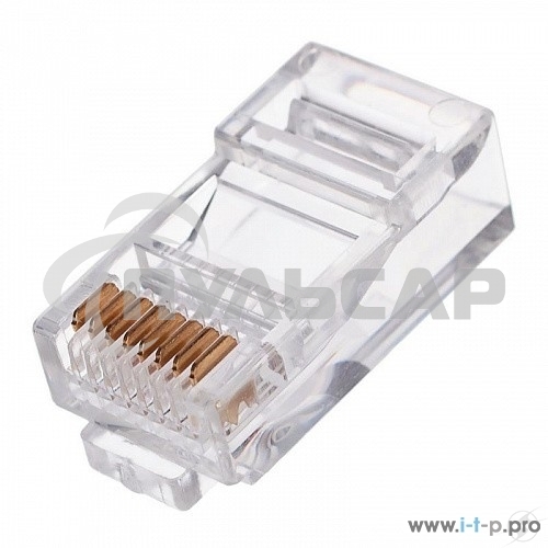 Коннектор RJ-45 (8P8C) LC-PTU-01/10 вилка универсальная. кат.5e. со сквозным отверстием(10 шт.)