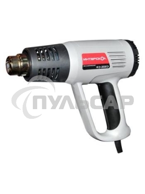 Фен строительный ИНТЕРСКОЛ ФЭ-2000Э 2000Вт, 80-600 °С,поток 300-500л/мин, 0.8кг 192.0.1.00