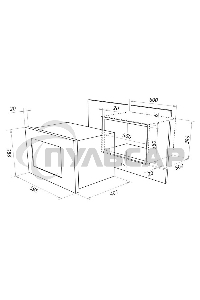 Микроволновая печь встраиваемая Maunfeld MBMO.25.7GW белый, 25 л, 900 Вт, переключатели - сенсор