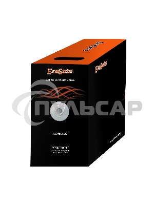 Кабель UTP 4 пары кат.5e Exegate CCA, многожильный, 305м pullbox, серый