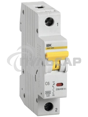 Выключатель автоматический однополюсный ВА47-60M 6А C 6кА MVA31-1-006-C IEK