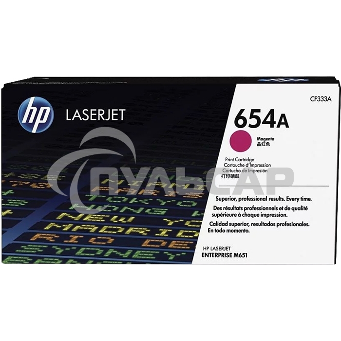 Тонер Картридж HP 654A CF333A пурпурный для HP CLJ Ent M651n/M651dn/M651xh/M680dn/M680f (15000стр.)
