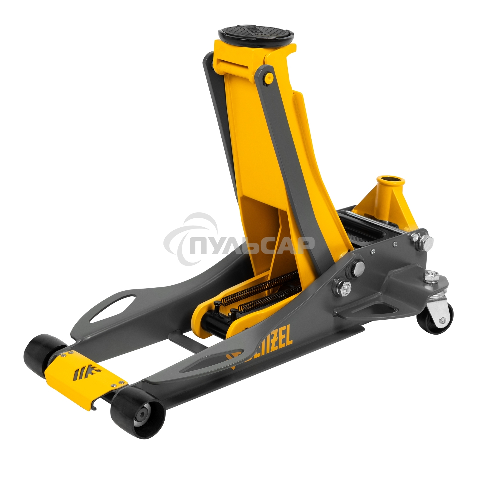 Домкрат гидравлический подкатной Denzel 3 т, 75-500 мм, быстрый подъем, низкий подхват, проф. 51250