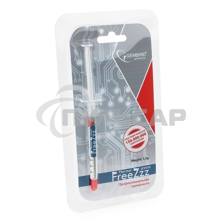 Термо паста Gembird FreeZzz GF-01-1.5 для радиаторов, 1,5гр, шприц