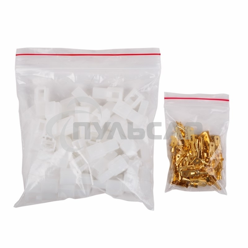 Клемма плоская штекер 6.3 мм 1-1.5 мм² (РП-п 1.5-(6.3)) + колодка Rexant