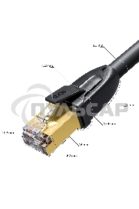 Патч-корд GCR PROF прямой 3.0m, FTP медь кат.6, позолоч. контакты и коннектор, 25 AWG, Deluxe ethernet high speed 10 Gbит/с, RJ45, T568B, GCR-52550