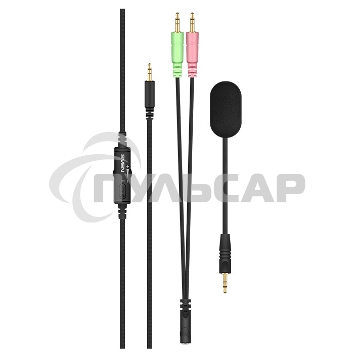 Игровые наушники SVEN AP-G999MV с микрофоном серый (50 мм, мини-джек (стерео) O 3,5 мм (4 pin))