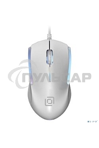 Мышь проводная Oklick 245M белый, 1000 dpi, USB, кнопки - 3