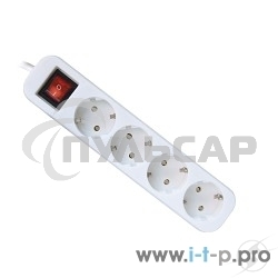 Удлинитель Defender S418 белый 1.8 м, 4 розетки 