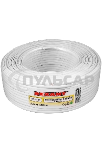 Телефонный кабель Rexant ШТЛП 4 жилы Cu, белый, 100м