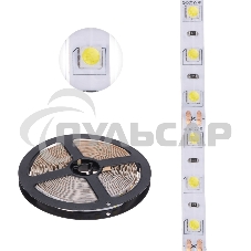 Лента светодиодная 5 м 12 В 5050 6500 К IP23 60 LED/м для БП с клеммами LAMPER