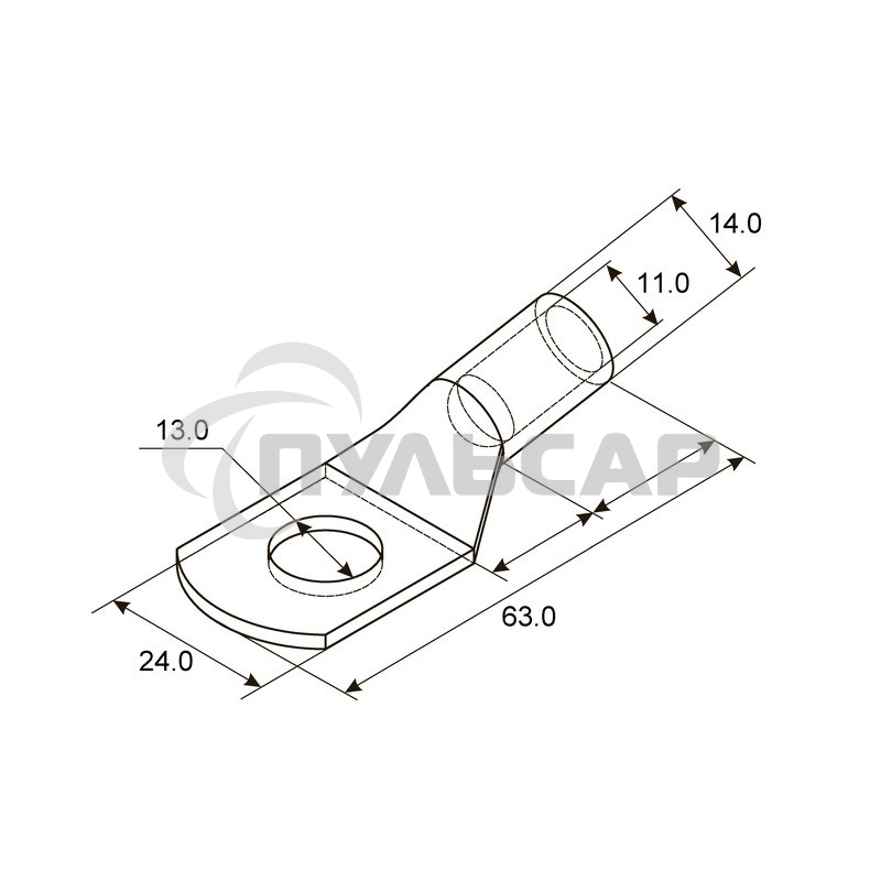 Наконечник ТМЛ 50–12–11 (50 мм² - Ø 12 мм) ГОСТ 7386-80 (в упак. 5 шт.) Rexant