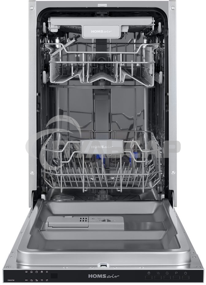 Встраиваемая посудомоечная машина HOMSair DW47M, черный, 44.5 см, 10 компл., 47 дБ, класс A++