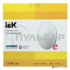 Светильник светодиодный ДПБ 1001 12Вт 4000K IP20 круг бел. ИЭК LDPB0-1001-12-4000-K01