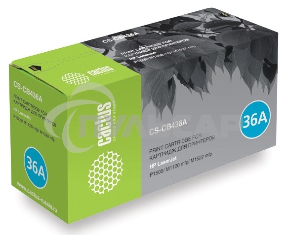 Картридж лазерный Cactus CS-CB436AS (тип CB436A) черный (2000 стр.) для HP LaserJet P1505/ M1120 mfp/ M1522 mfp