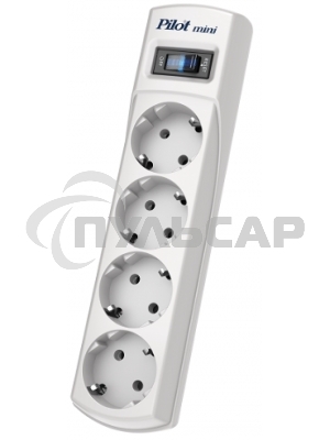 Сетевой фильтр Pilot mini 1.8м (4 розетки) белый (коробка)