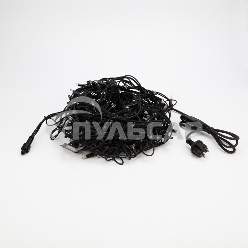 Гирлянда Neon-night Айсикл (Бахрома) светодиодная 5х0,7 м, с эффектом мерцания, 152 LED, черный провод каучук, теплое белое свечение