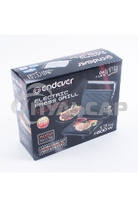 Электрогриль Endever Grillmaster 115, 1500 Вт, авто терморегулятор, антипригарное покрытие, индикатор нагрева, серебристый/черный