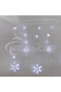 Гирлянда Neon-night Бахрома со снежинками 2,4х0,9м, 150 LED, белый, с контроллером 8 режимов, 230В