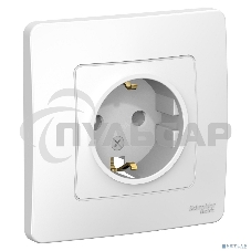 Розетка СП BLANCA 16А 250В без шторок с заземл. бел. SchE BLNRS001011