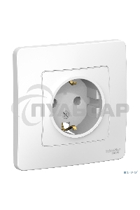 Розетка СП BLANCA 16А 250В без шторок с заземл. бел. SchE BLNRS001011