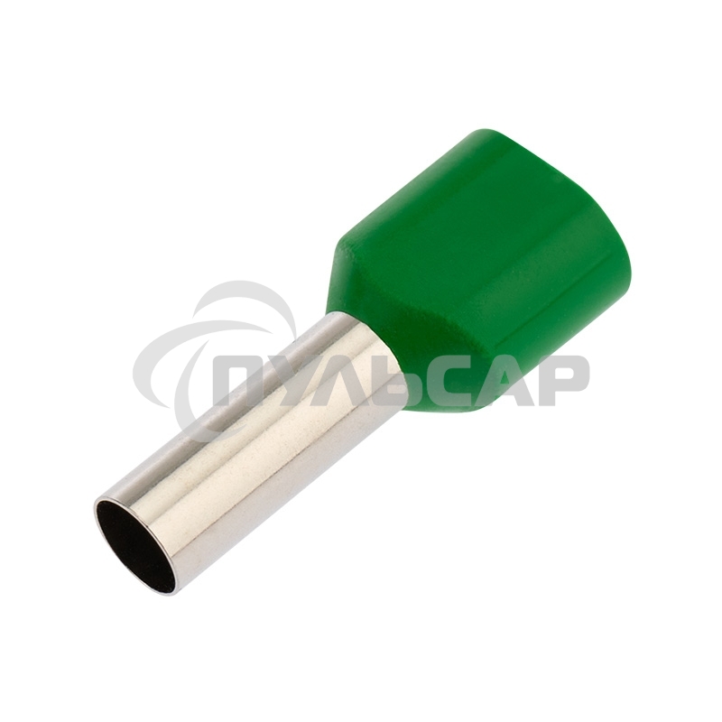 Наконечник штыревой втулочный изолированный F-14 мм 2х6 мм² (НШВи(2) 6.0-14/НГи2 6,0-14) зеленый Rexant