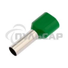 Наконечник штыревой втулочный изолированный F-14 мм 2х6 мм² (НШВи(2) 6.0-14/НГи2 6,0-14) зеленый Rexant
