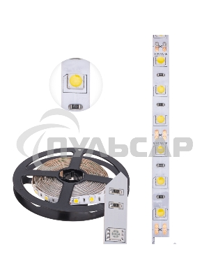 Лента светодиодная 3 м 12 В 5050 4000 К IP23 60 LED/м для БП с клеммами LAMPER