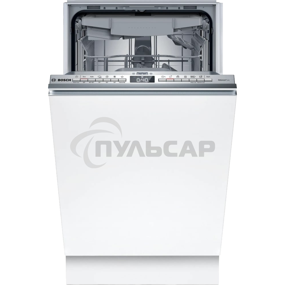 Встраиваемая посудомоечная машина Bosch SPV4EMX10E, серебристый, 44.8 см, 10 компл., 44 дБ, класс C