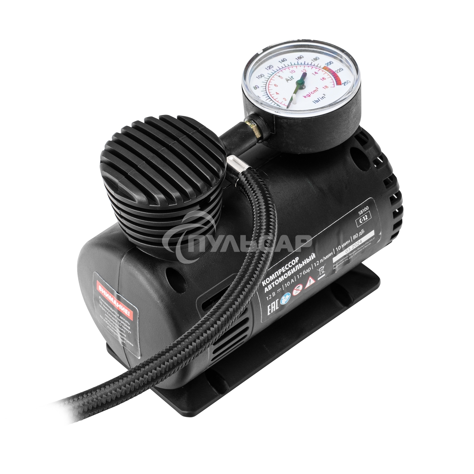 Компрессор автомобильный С-12, 12 В, 17 атм., 12 л/мин MTX