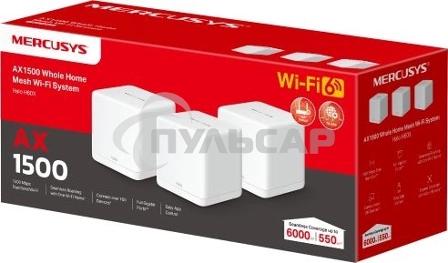 Бесшовный Mesh роутер Mercusys Halo H60X (3-pack) AX1500 Wi-Fi 6 система