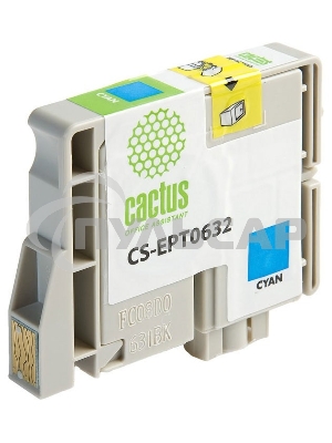 Картридж струйный Cactus CS-EPT0632 голубой (10 мл) для Epson Stylus C67/C87/CX3700/CX4100/CX4700