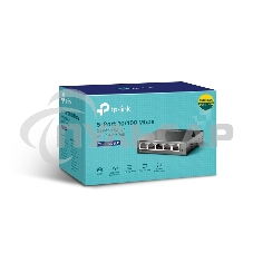 Коммутатор TP-Link 8-Port 10/100Mbps Unmanaged Switch with 4-Port PoE, metal case, desktop mount, PoE budget 41W.