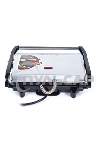 Электрогриль Endever Grillmaster 115, 1500 Вт, авто терморегулятор, антипригарное покрытие, индикатор нагрева, серебристый/черный