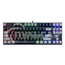 Клавиатура проводная механическая Gembird KB-G600-1, 87кл, Rainbow, коричн.свитчи, 1.8м, черная