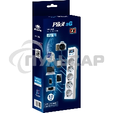 Сетевой фильтр ZIS PILOT Surge protector Pilot SG5 5 outlets (GP), 10A / 2.2kVt, automatic circuit-breaker, 5 m