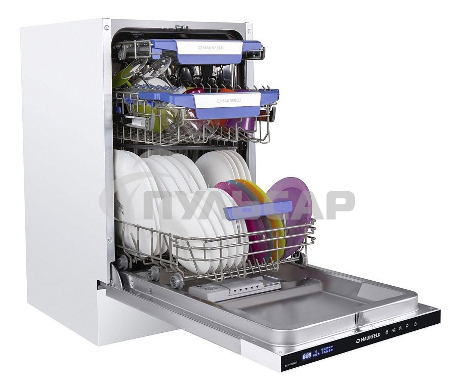 Встраиваемая посудомоечная машина Maunfeld MLP-08IMR, черный, 44.5 см, 10 компл., 47 дБ, класс A++