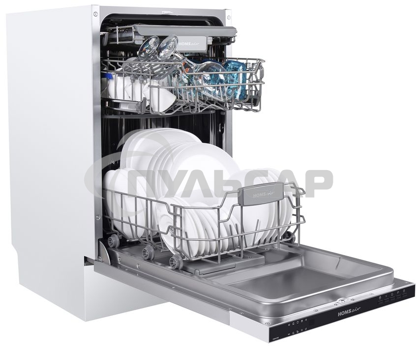 Встраиваемая посудомоечная машина HOMSair DW47M, черный, 44.5 см, 10 компл., 47 дБ, класс A++