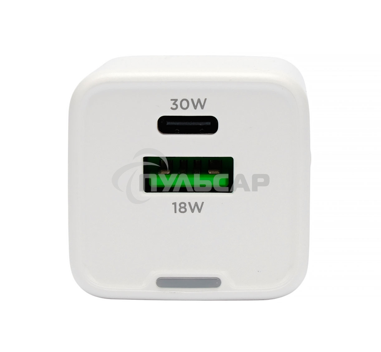 Зарядное устройство Cablexpert MP3A-PC-63, 30Вт GaN, 3А, QC4.0/PD, 1xUSB, 1xType-C, белый, пакет