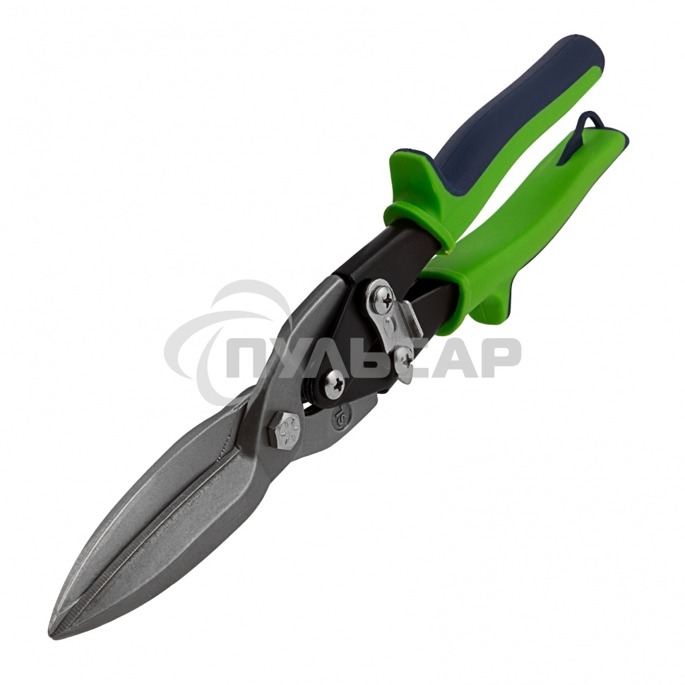 Ножницы по металлу, удлиненные, 285 мм, пряморежущие, 2-комп.обрезиненные рук-ки Сибртех